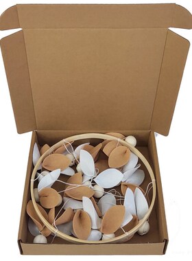 IN毛毡布树叶珠子圆竹木圈风床铃新生儿婴幼儿童房床吊挂背景装饰