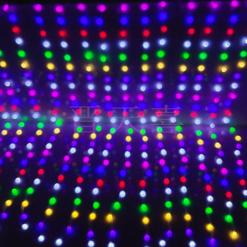 1.5米 新款高亮瀑布流水灯七彩窗帘灯家用阳台装饰春节户外装扮V8