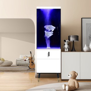 2025新款 鱼缸免换水自循环落地客厅底过滤中小型一体生态缸 竖立式