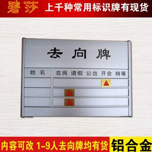 三人人员去向牌3人去向牌铝合金去向牌型材岗位责任牌状态牌定制