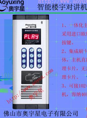 二线制语音编码非可视刷卡楼宇对讲主机门铃豪华铝合金壳CS2