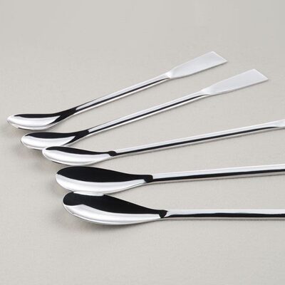 ASONE不锈钢药勺150/180/240mm带刮刀长柄药匙称量取样勺日本进口