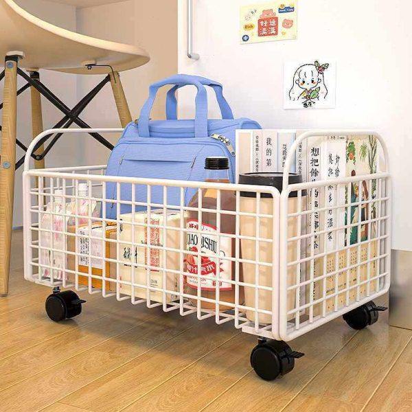 可移动书本收纳篮工位筐放置桌下书包放包置物架滑轮小推车收纳筐,收纳整理,书桌收纳置物架,淘宝优惠券,粉丝福利购,淘宝优惠卷