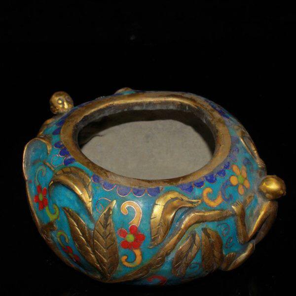 仿古纯铜鎏金猴子偷桃香炉铜器工艺品家居办公室吧台装饰摆件