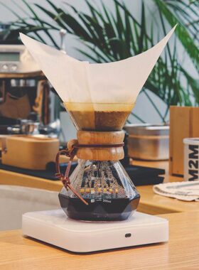 手冲咖啡分享壶 透明高硼硅玻璃钻石咖啡壶 400/600ml chemex滤纸