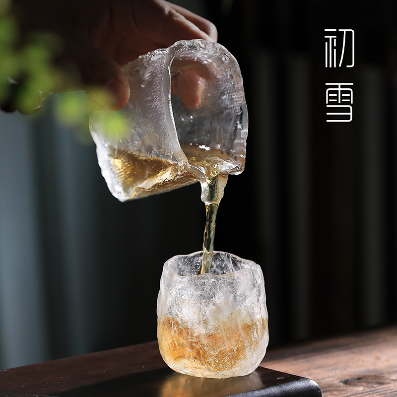 日式琉璃茶杯冰冻烧功夫茶主人杯单杯茶具个人酒杯玻璃小杯子