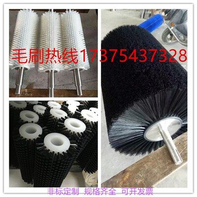 非标工业尼龙清洗机毛刷辊滚w筒空心圆形毛刷轮机械钢丝辊抛光除