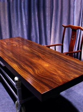 奥坎大板实木f原木k茶桌茶台茶板绿心檀菠萝格餐桌1米8整块独板2