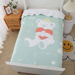 建斌儿童毛巾被棉质八层纱布盖毯空调夏凉被加厚儿童幼儿园午睡毯