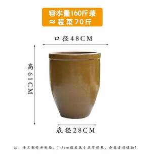 老式水缸家用储水腌菜缸土陶发酵缸复古米缸酱缸醋缸大号睡莲缸盆