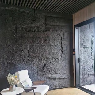 网红大板3米轻质PU仿石材 PU文化大石皮背景墙岩壁流水石山岩石壁