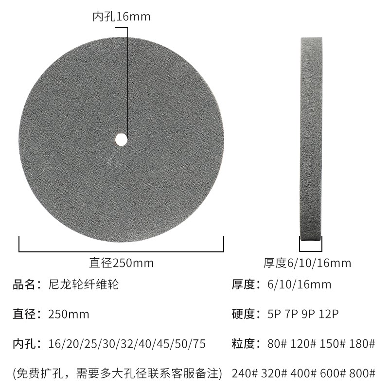 尼龙轮抛光轮纤维轮研磨2501016砂轮打磨片金属不锈钢拉丝轮