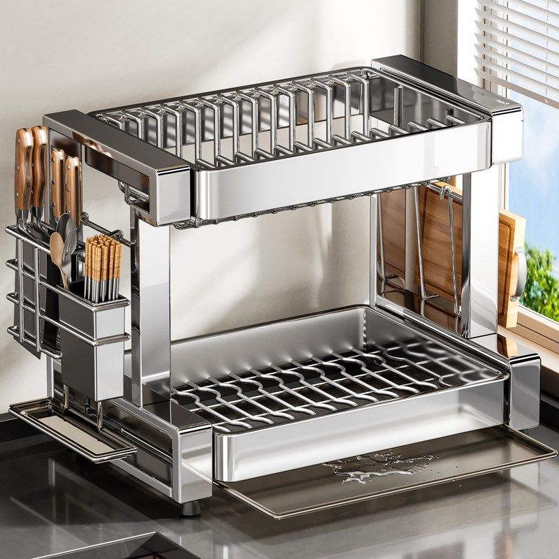 304不锈钢厨房置物架台面多功能碗碟收纳架放碗盘筷子沥水架碗架,厨房/烹饪用具,厨房置物架/置物柜/角架,淘宝优惠券,粉丝福利购,淘宝优惠卷