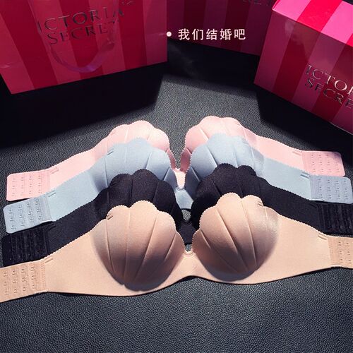 新款聚拢深V无肩j带文胸 二分之一杯文胸 无带文胸 抹胸文胸无肩
