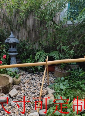 竹筒流水摆件配件循环装饰景观鱼缸水泵石槽竹排加长石钵庭院户外