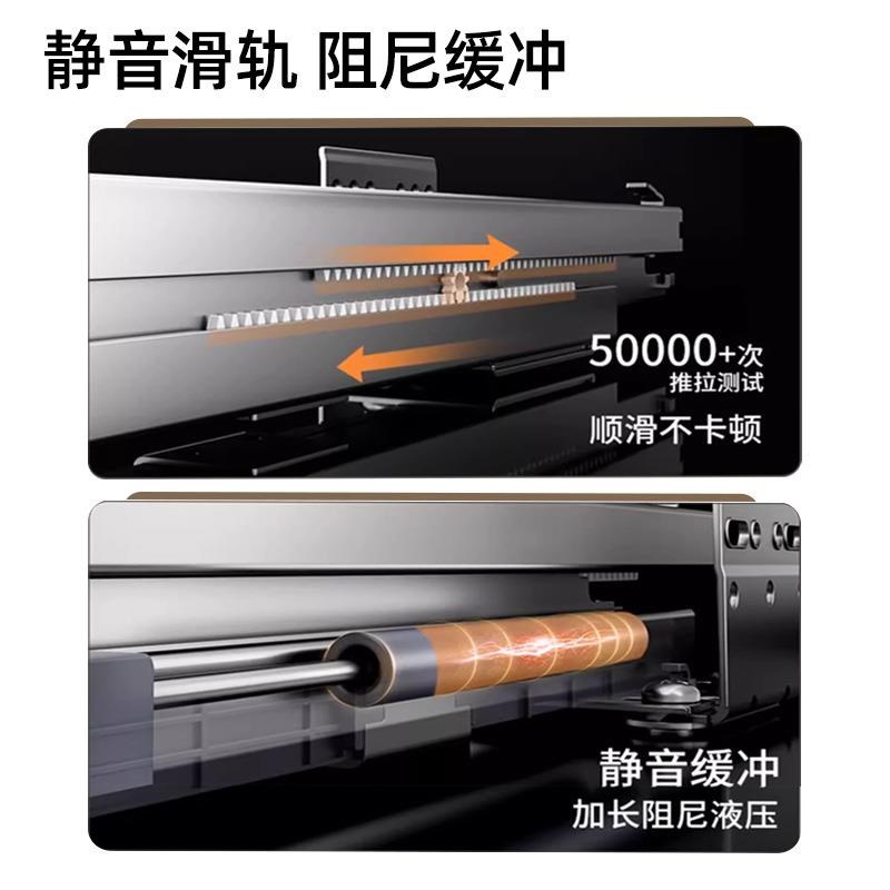 拉篮304不锈钢橱柜抽屉拉篮厨房D碗篮抽屉式双层内抽碗架收纳架