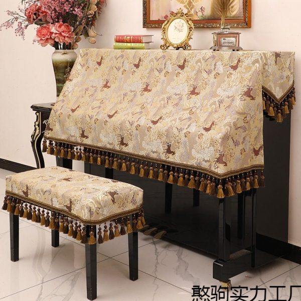 立式钢琴布盖布防尘钢琴全罩北欧轻奢档现简约琴披半罩琴凳套,居家布艺,酒瓶套,淘宝优惠券,粉丝福利购,淘宝优惠卷