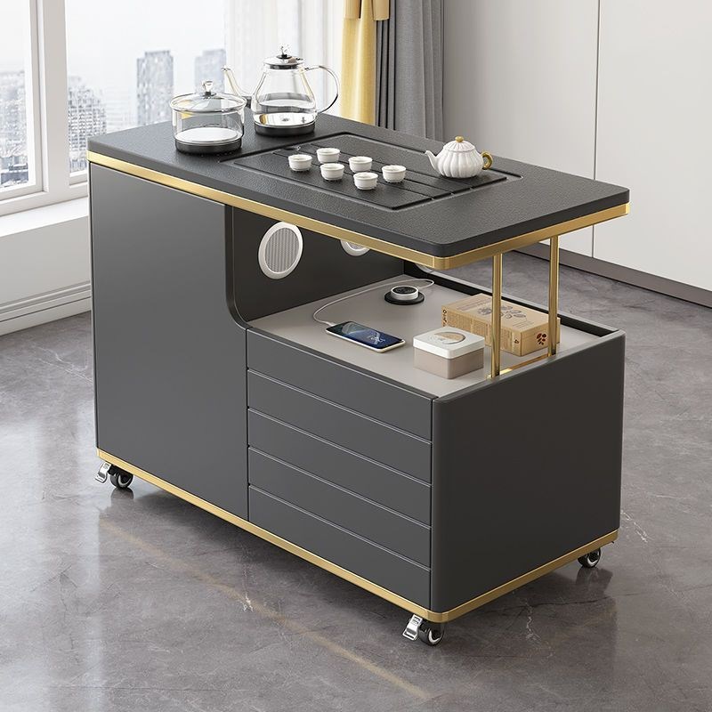 移动茶台家用小茶k车烧水壶一体火烧石茶桌客厅阳台多功能功夫茶