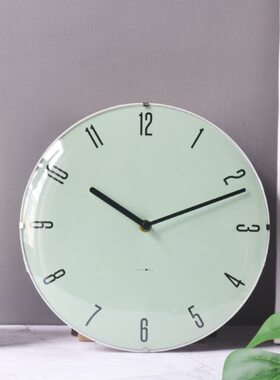 Crystal Nord曲面凸面玻璃钟表挂钟客厅创意白色墙钟北欧静音时钟