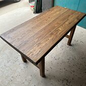 老榆木实木板复古桌子茶桌茶台长条书桌餐桌家用原木长桌民宿定制