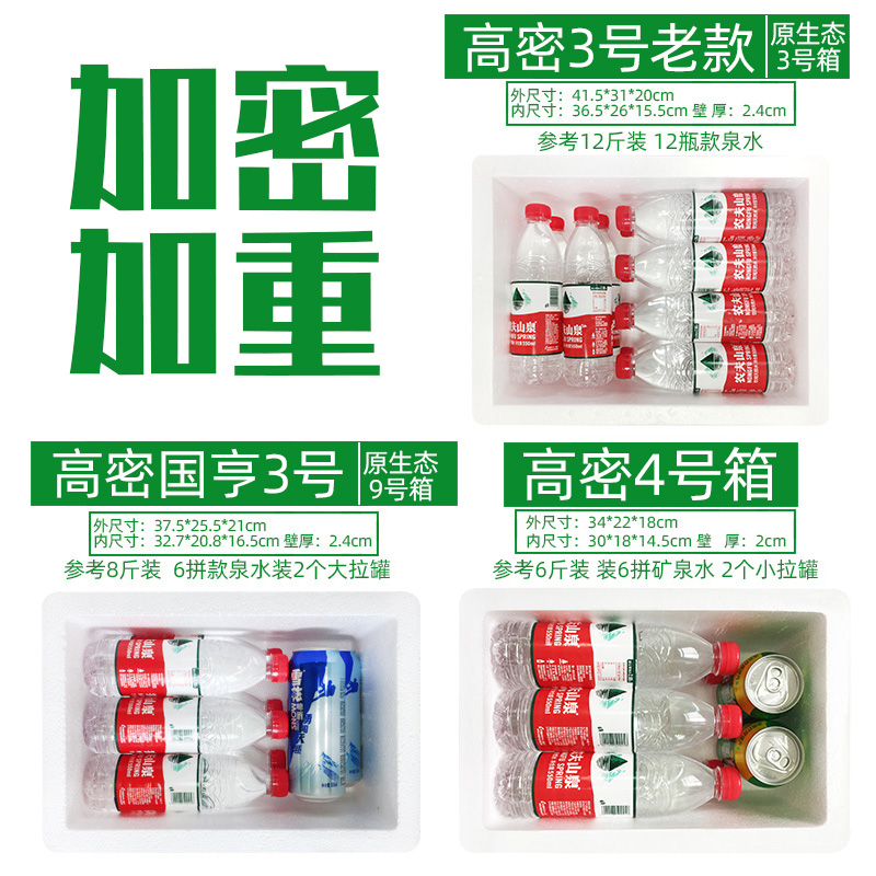 泡沫箱加密保鲜箱快递水o果泡沫包装箱35467N8 4号加密泡沫箱保温