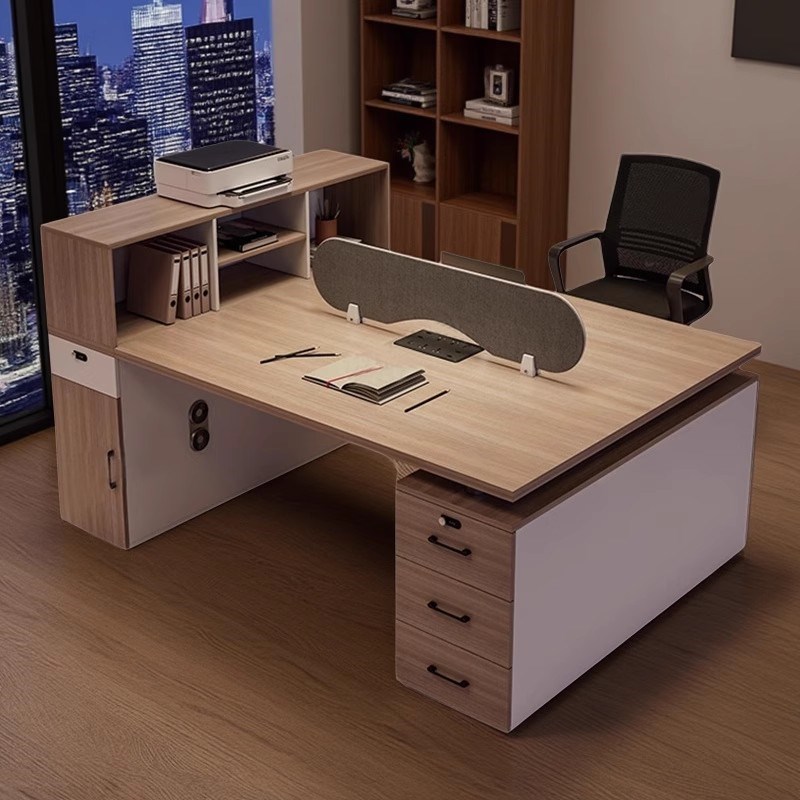 双人办公桌面对面简约现代职员桌椅组合办公室财务桌W四人位员工