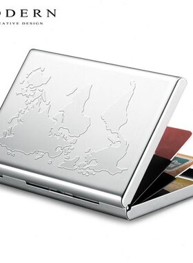 德国MODERN金属卡盒不锈钢钱夹卡包薄NFC防盗刷银行信用卡套RFID