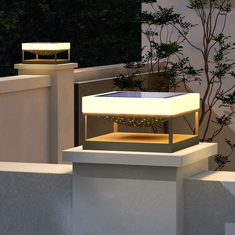 柱头灯太阳能户外大门柱子灯接电C款别墅庭院围墙灯室外防水立柱