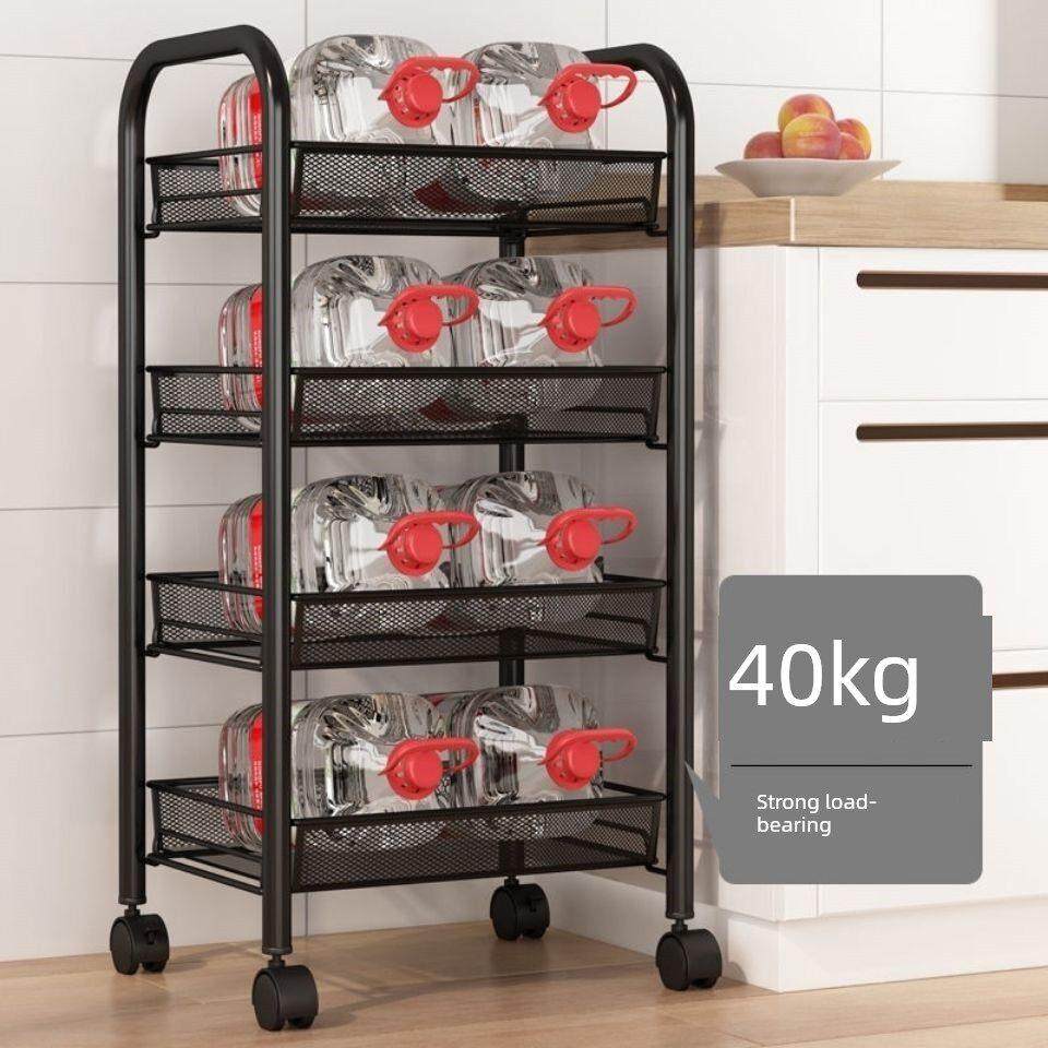 厨房置物架家用收纳储物架子落地多层用品大全小推车多功能蔬菜篮