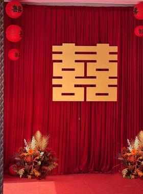 房2置025农村结婚F99H6987庭院子婚建礼布置自房大门口婚布幔布装