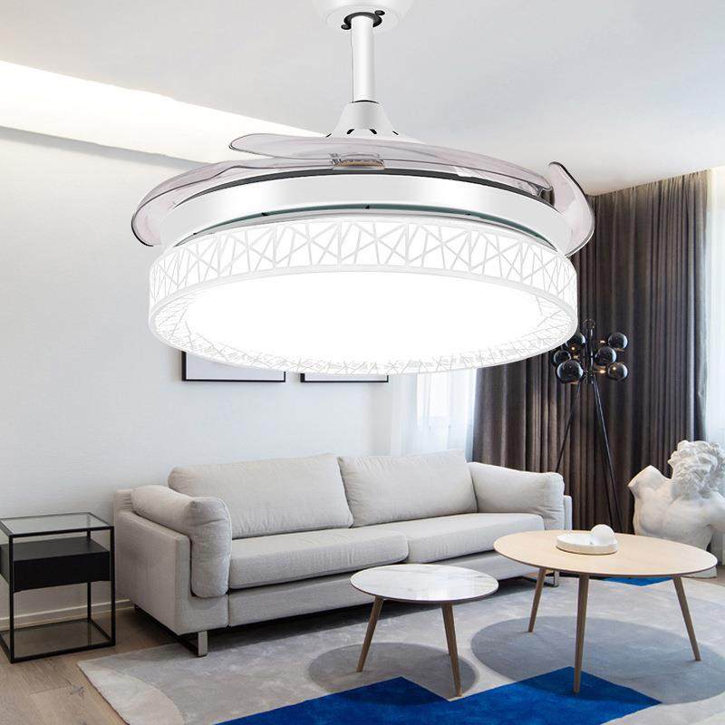 NC隐形吊扇带风扇灯客厅餐灯厅家用简吊约现代电扇灯具的风扇鸟巢,家装灯饰光源,风扇灯,淘宝优惠券,粉丝福利购,淘宝优惠卷