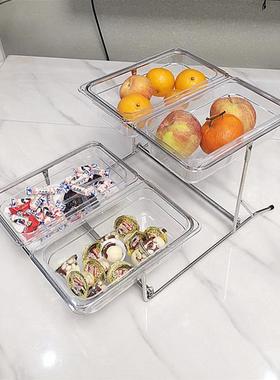 双果架层自助餐点心面包糕水蛋F76HT7H9托盘冷餐凉菜卤菜试吃盘带