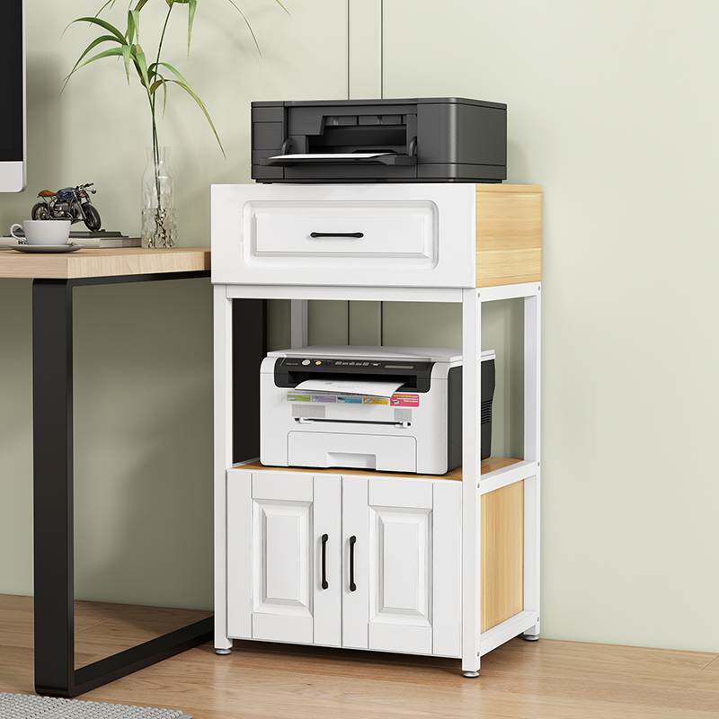 8V简约打印机架子落地多层桌边放文件的收纳置物架家用带抽屉储物