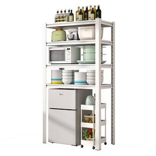 厨房落地置物架小型冰箱上方架子家用微波炉消毒柜洗碗机收纳架