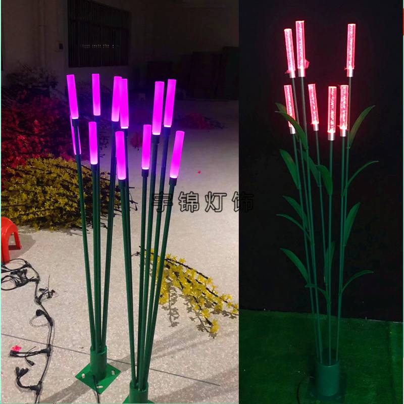 亚克力河边亮化景观水滴组合LED气泡芦苇灯户外防水工程装饰灯