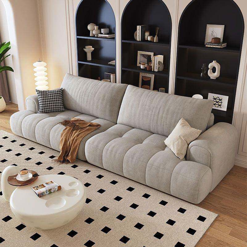 奶油风泡芙小户沙型出租房厅简MOO客发约现代网红布艺棉花糖直排