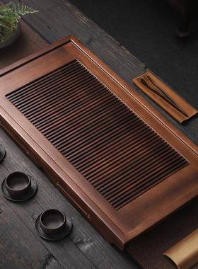 胡木茶家用桃新款茶具干茶台办公小型实木tfq3222储水泡式盘茶室