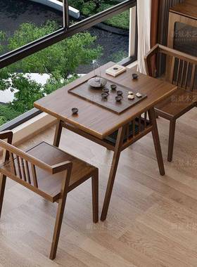阳台小桌椅三件套组家合休闲网型RDI红用小户实木茶桌椅组合简约