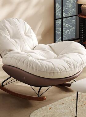 中古风奶油风古摇摇椅子复家单人懒人沙发UGV客厅闲阳用台摇椅休