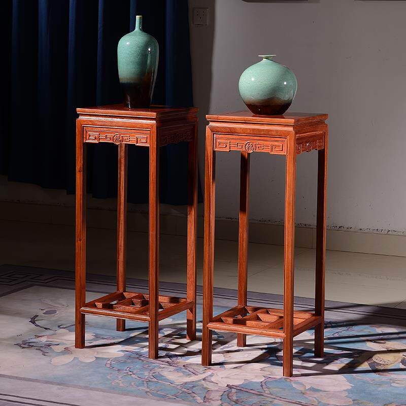 红木花架花梨木中式客厅落地仿古明清中式置物架实木花几盆景架子