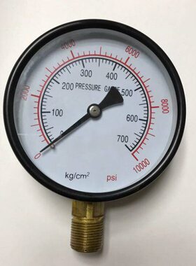 700kg/cm2 10000psi 10cm 100mm螺纹M20x1.5 压力表 压力测量仪