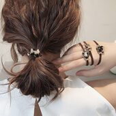 高弹力耐用头绳女发量少扎头发皮筋低丸子头发圈马尾发绳2023新款