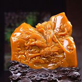 福建寿山石御龙观音摆件家居客厅装 饰摆设手作雕刻原石工艺品收藏