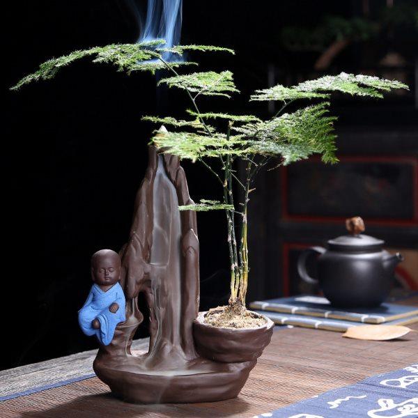 紫砂高山流水倒流香炉创意摆件禅意茶道家用香薰炉塔香檀香炉招财,家居饰品,香薰炉,淘宝优惠券,粉丝福利购,淘宝优惠卷