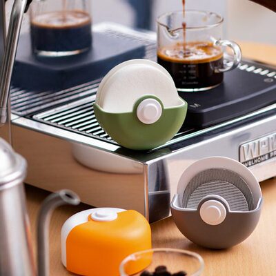 圆形摩卡壶壁挂滤纸盒意式咖啡机手柄滤纸烧结片分水网储物收纳盒