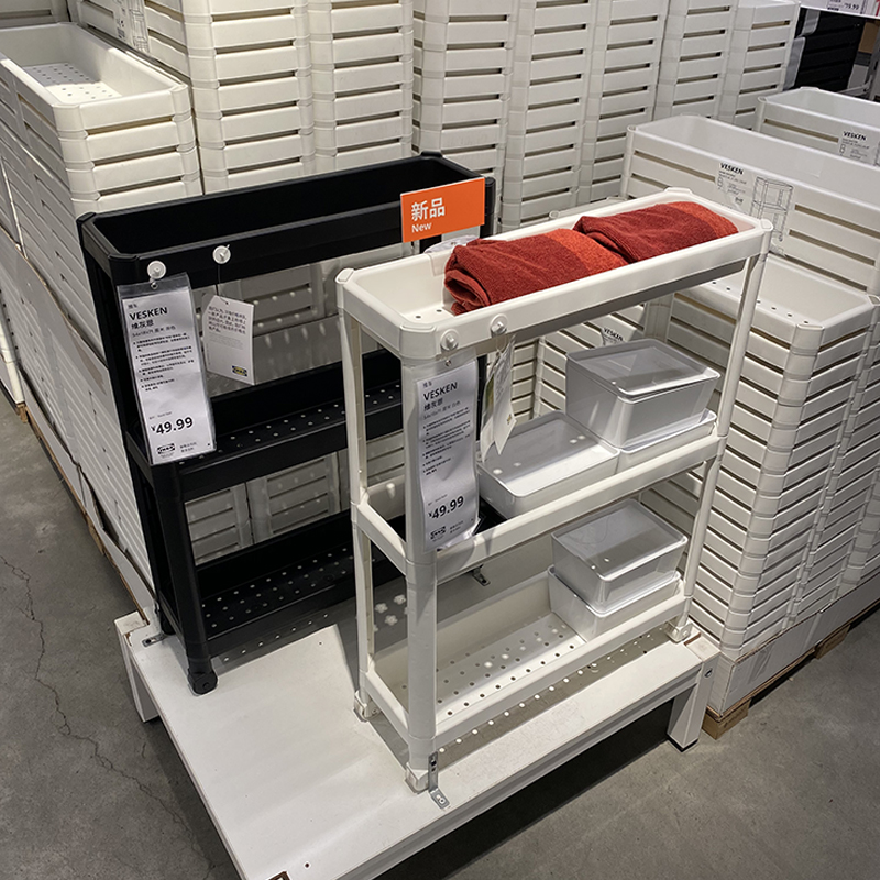 IKEA维灰恩可移动手推车厨房客厅浴M室置物架零食收纳家居车