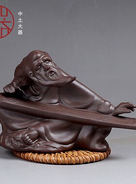 精品汝窑古风琴韵茶宠摆件 陶瓷工艺品 牛汝窑茶宠 陶瓷茶具