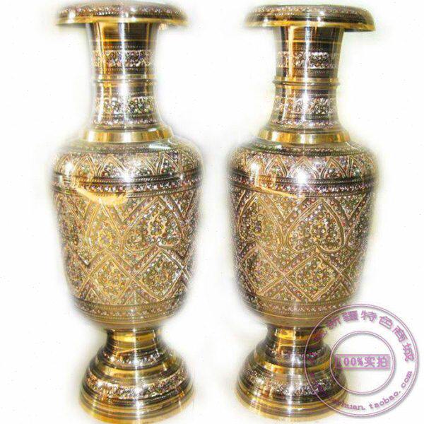 80CM坛式落地花瓶巴基斯坦铜器大型手工艺品酒店开业礼品包邮