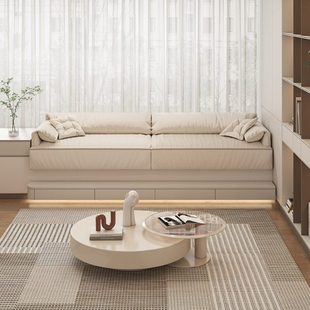 玛度定制飘窗沙发 大象耳朵款纳帕皮沙发客厅飘窗改造意式极简