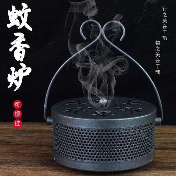 蚊香盘拖创意家用带盖接灰放蚊香架防烫防火蚊香盒铁艺檀香蚊香炉,收纳整理,桌脚垫,淘宝优惠券,粉丝福利购,淘宝优惠卷